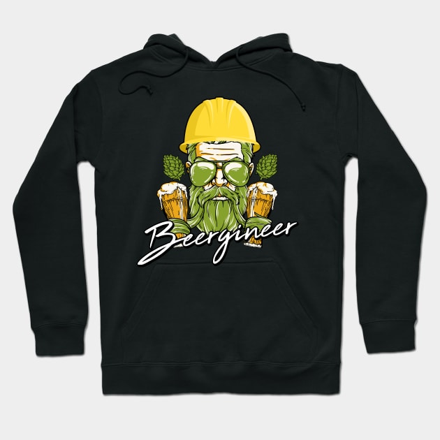 Gift for Beer Brewer Beergineer Craft Beer Hops Homebrewing Hoodie by Riffize